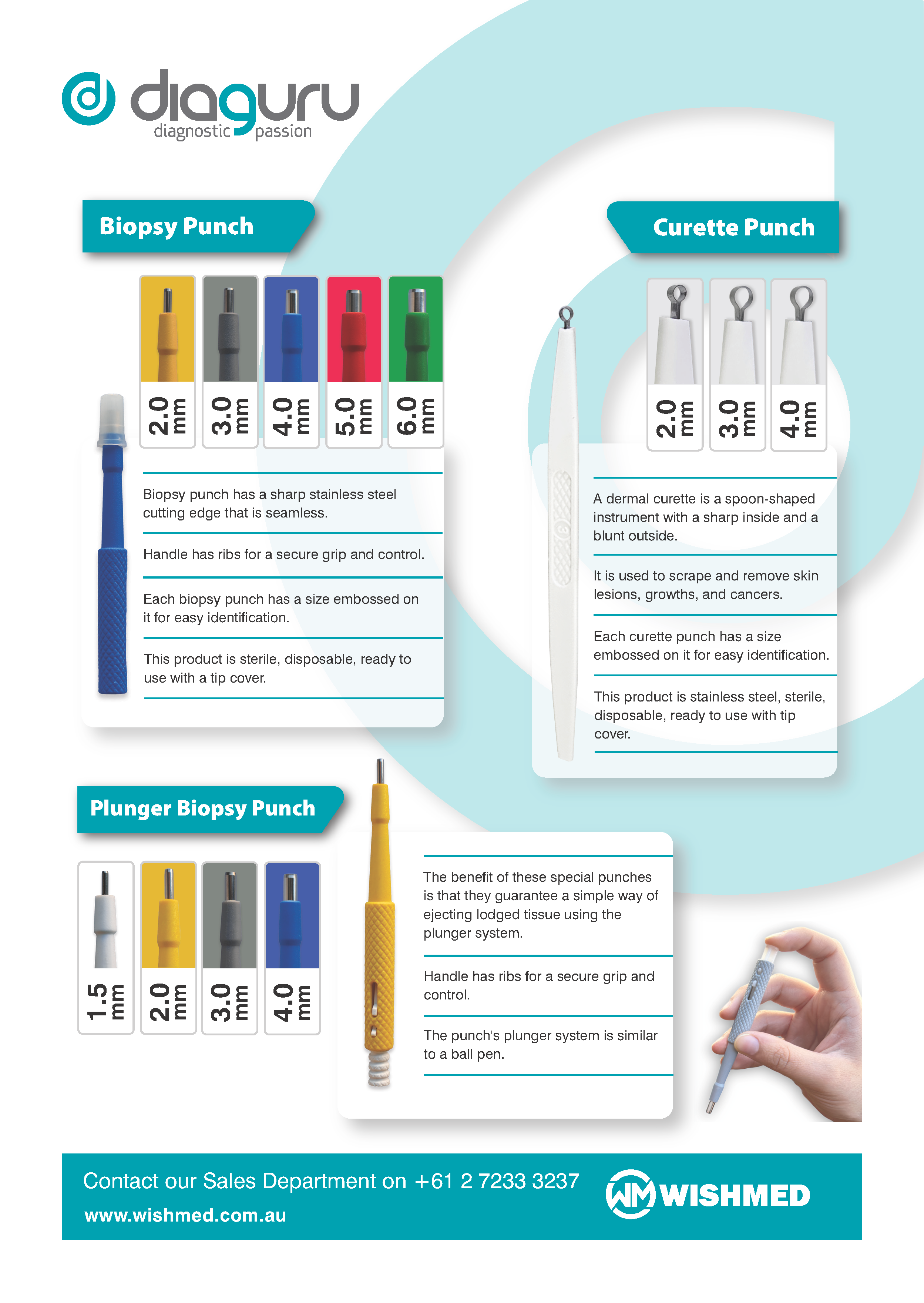 Diaguru Biopsy Punch and Dermal Curette